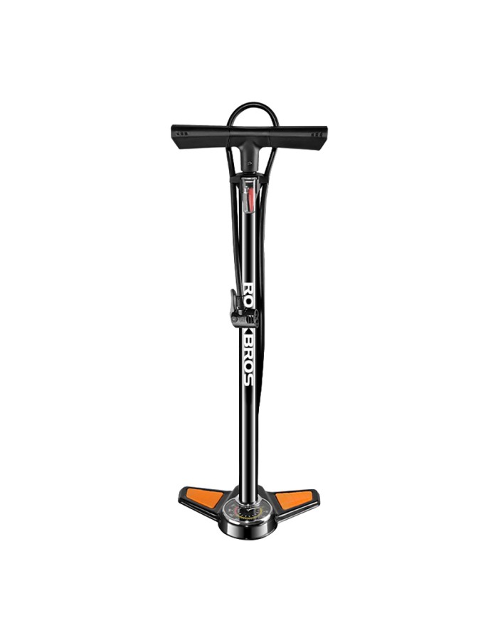 Rockbros GP6532B Floor Pump with Pressure Gauge - Black and Orange