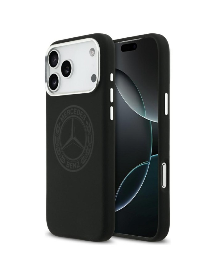 Mercedes Silicone Vintage Logo MagSafe Case for iPhone 17 Pro Max - Black