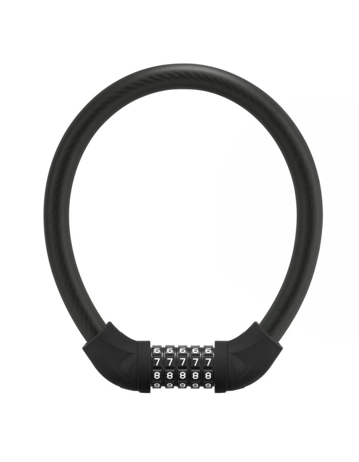 Rockbros RKS870-BK bicycle lock with code, steel cable, 85 cm - black