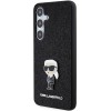 Karl Lagerfeld Fixed Glitter Ikonik Logo Metal Pin case for Samsung Galaxy S24+ - black
