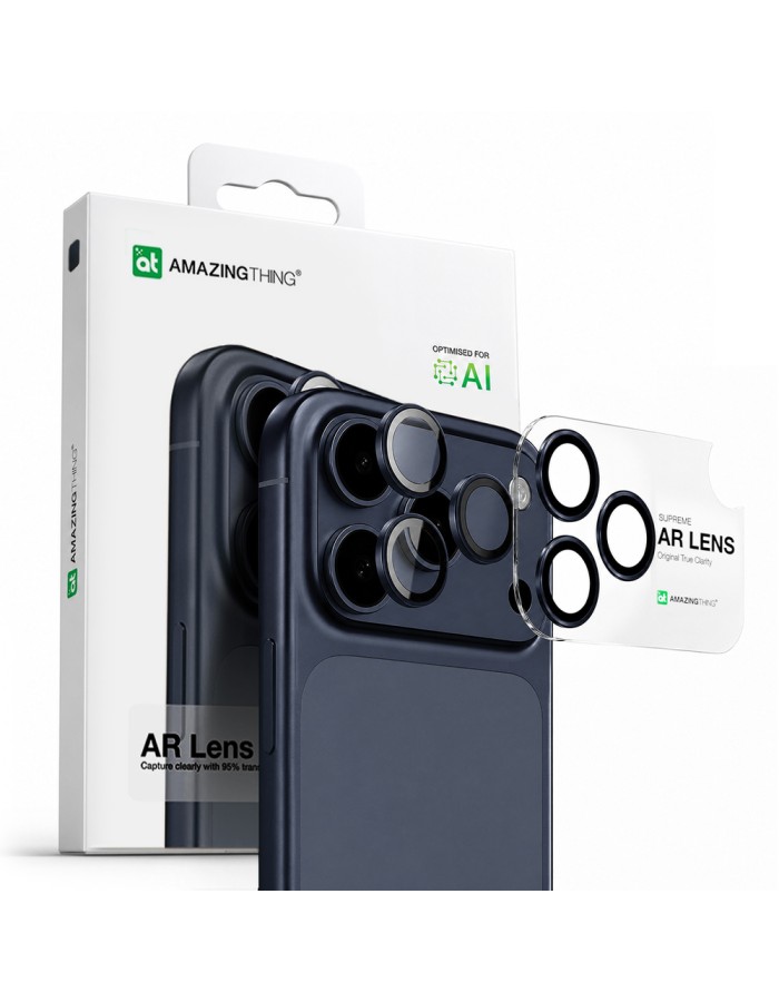 AmazingThing Lens Glass for iPhone 17 Pro / Pro Max with Blue Aluminum Frame