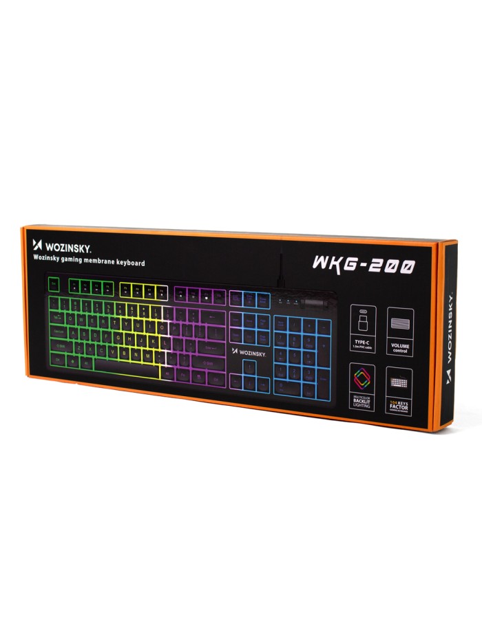 Wozinsky WKG-200 RGB Membrane Gaming Keyboard with Scroll Wheel - Black Wozinsky WKG-200 RGB Membrane Gaming Keyboard with Scroll Wheel - Black