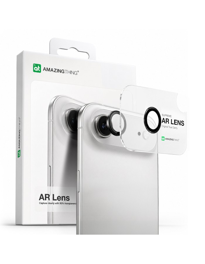 AmazingThing Lens Glass for iPhone 17 Air with Black Aluminum Frame