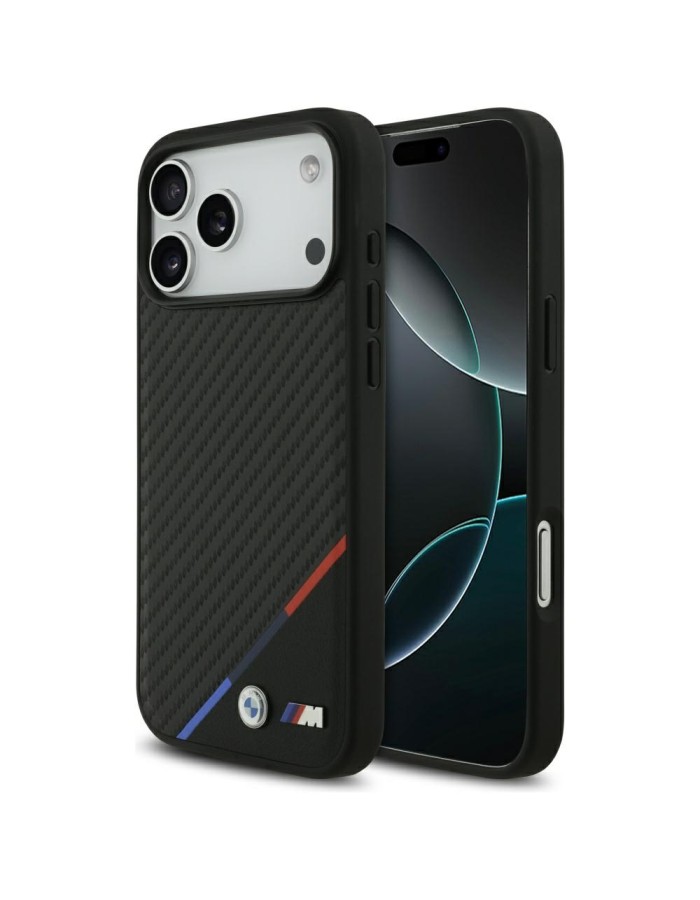 BMW M Carbon Tricolor Line MagSafe Case for iPhone 17 Pro Max - Black BMW M Carbon Tricolor Line MagSafe Case for iPhone 17 Pro Max - Black