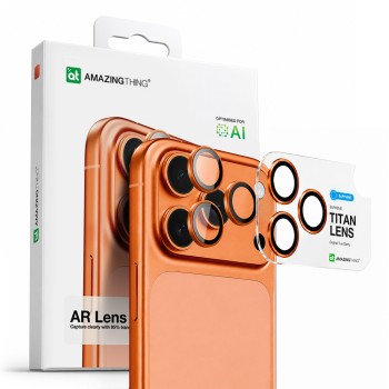 AmazingThing AR Sapphire Camera Lens Glass for iPhone 17 Pro / Pro Max - with Orange Frame AmazingThing AR Sapphire Camera Lens Glass for iPhone 17 Pro / Pro Max - with Orange Frame