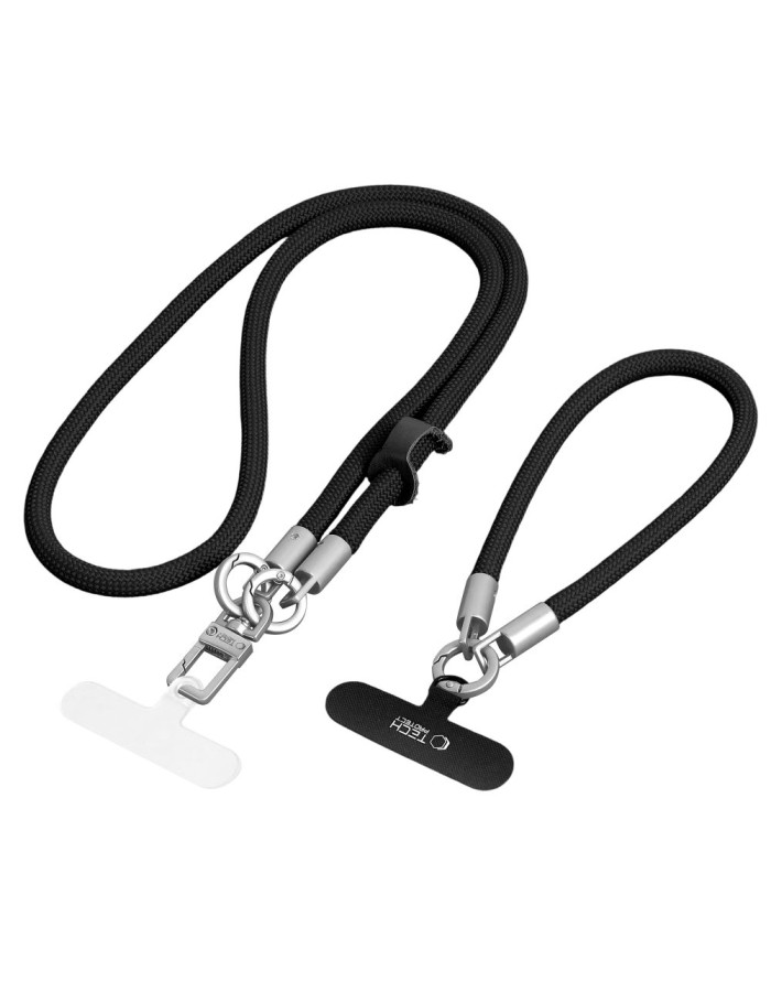 Tech-Protect C10S Rope Phone Lanyard - Black and Titanium