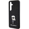 Karl Lagerfeld Fixed Glitter Ikonik Logo Metal Pin case for Samsung Galaxy S24+ - black