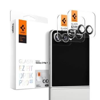 Spigen Optik Pro HD Glas.TR EZ Fit 2-pack Camera Protector for Samsung Galaxy Z Flip 7 - Black