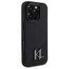 Karl Lagerfeld Silicone Shadow Metal Initial MagSafe iPhone 16 Pro Case - Black