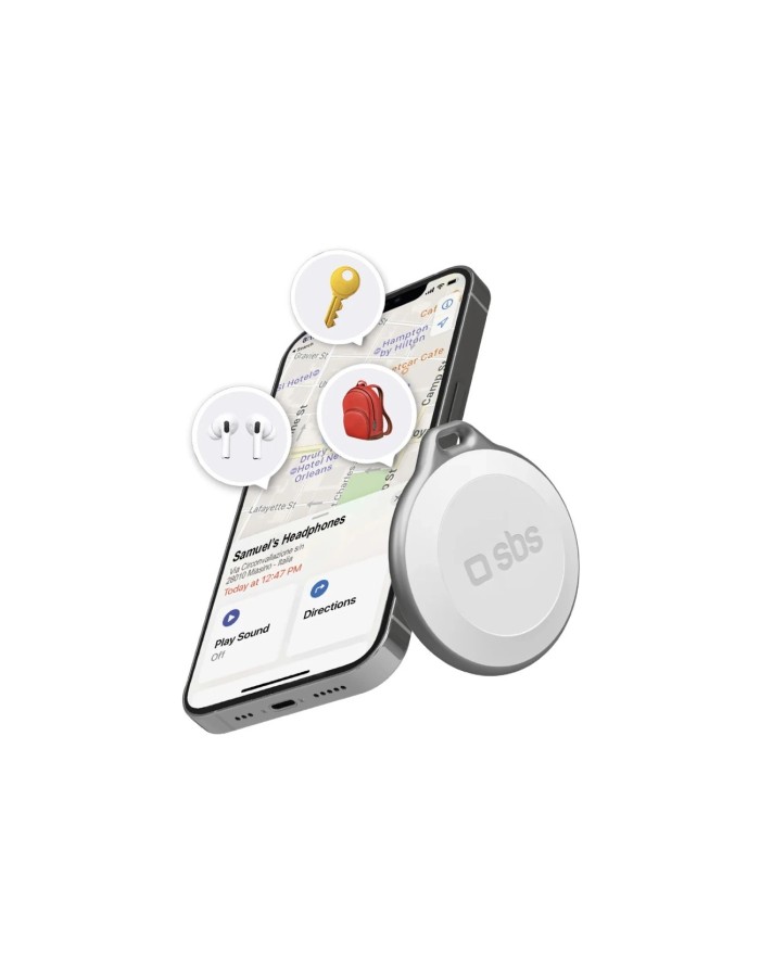 SBS Track My Circle Waterproof IP65 Locator Compatible with Apple Find My - White