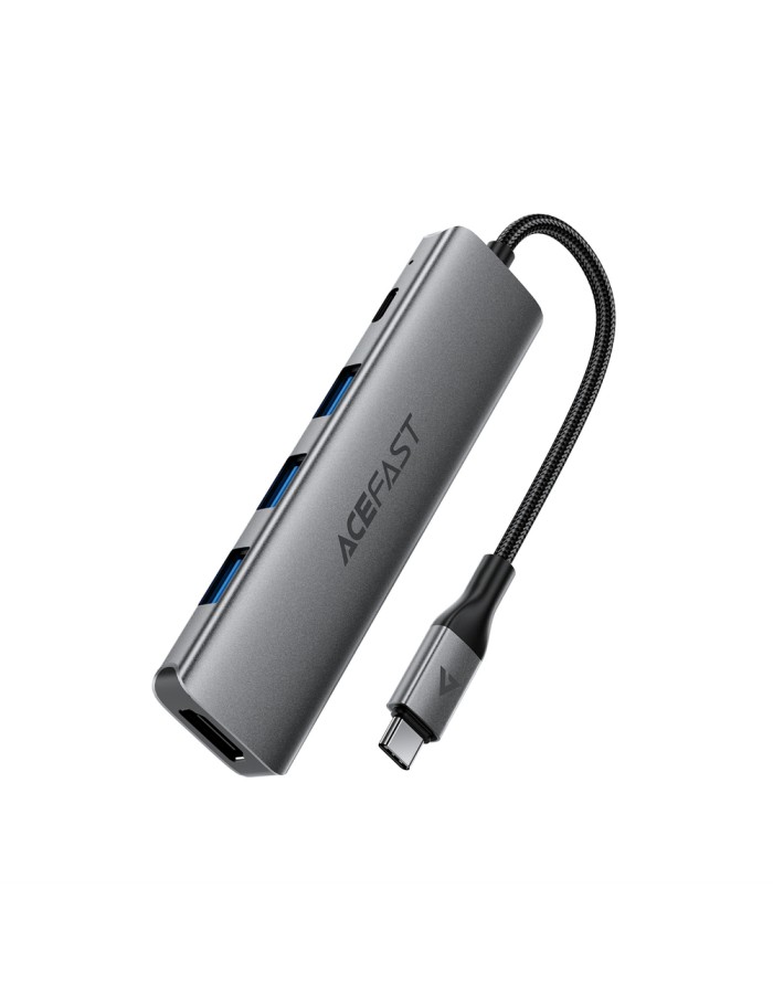 Acefast J16 USB Hub USB-C 5-in-1 HDMI 4K 60Hz PD90W Docking Station - Gray