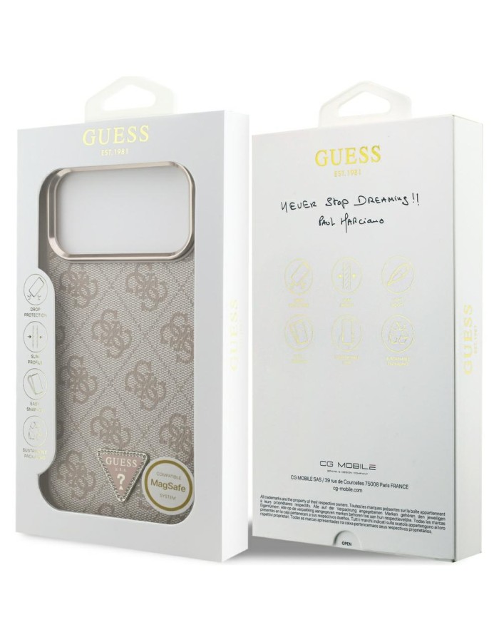 Guess 4G Triangle Logo MagSafe Case for iPhone 17 Pro Max - Rose Gold Guess 4G Triangle Logo MagSafe Case for iPhone 17 Pro Max - Rose Gold