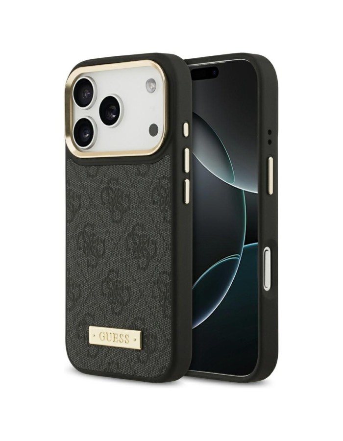 Guess 4G Logo Plate MagSafe Case for iPhone 17 Pro - Black Guess 4G Logo Plate MagSafe Case for iPhone 17 Pro - Black