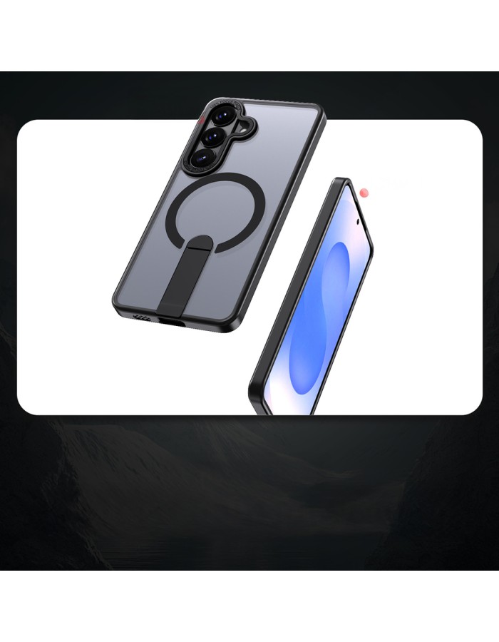Hybrid Armor X Case for Samsung Galaxy S26 Plus with Stand, Compatible with MagSafe - Black
