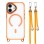 iPhone 17 Case with Adjustable Crossbody Lanyard and MagSafe Compatible Camera Frame as a Stand - Orange