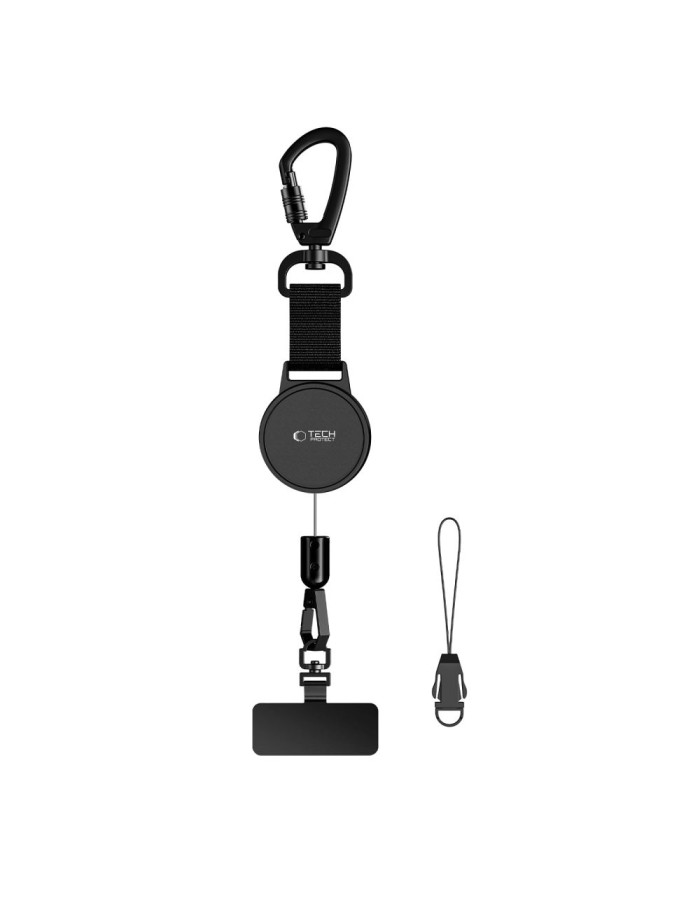 Tech-Protect UrbanLoop Anti-Theft Phone Holder with Retractable Lanyard - Black Tech-Protect UrbanLoop Anti-Theft Phone Holder with Retractable Lanyard - Black