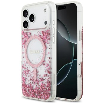 Guess Resin Bottom Glitter MagSafe Case for iPhone 17 Pro Max - Pink Guess Resin Bottom Glitter MagSafe Case for iPhone 17 Pro Max - Pink