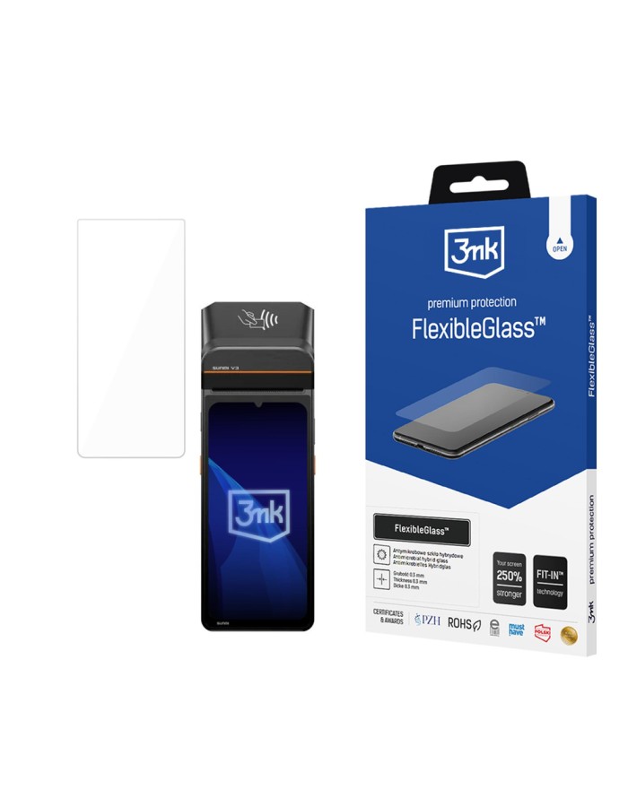 3mk FlexibleGlass™ hybrid glass on SUNMI V3