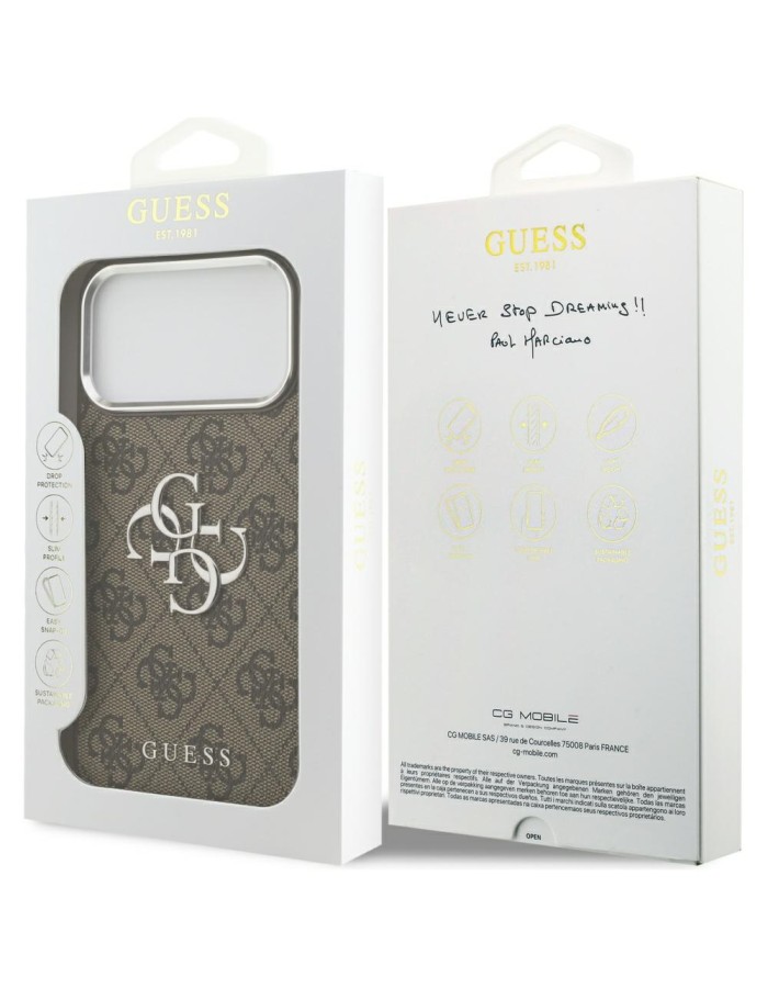 Guess 4G Big 4G Classic Logo Case for iPhone 17 Pro Max Brown - Silver Guess 4G Big 4G Classic Logo Case for iPhone 17 Pro Max Brown - Silver