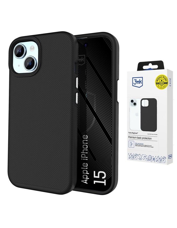 3mk Fortis MagCase for iPhone 15 - black