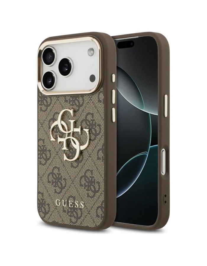 Guess 4G Big 4G Classic Logo Case for iPhone 17 Pro - Brown and Gold Guess 4G Big 4G Classic Logo Case for iPhone 17 Pro - Brown and Gold