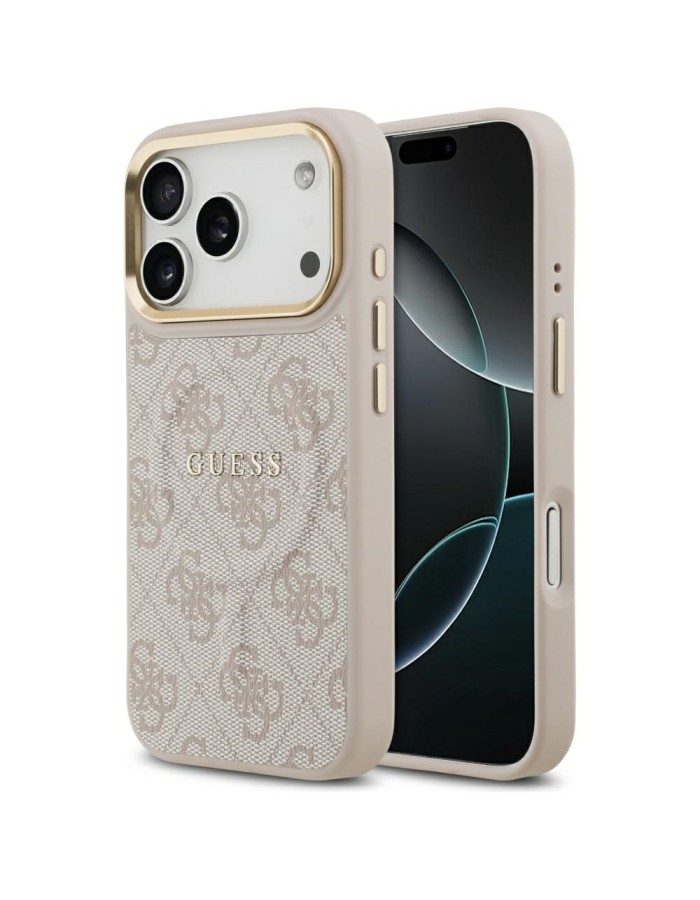 Guess 4G PU Classic Logo MagSafe Case for iPhone 17 Pro - Pink
