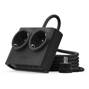 Orico PDC25 25W 6in1 Power Strip 2x AC + 2x USB-A + 2x USB-C - Black