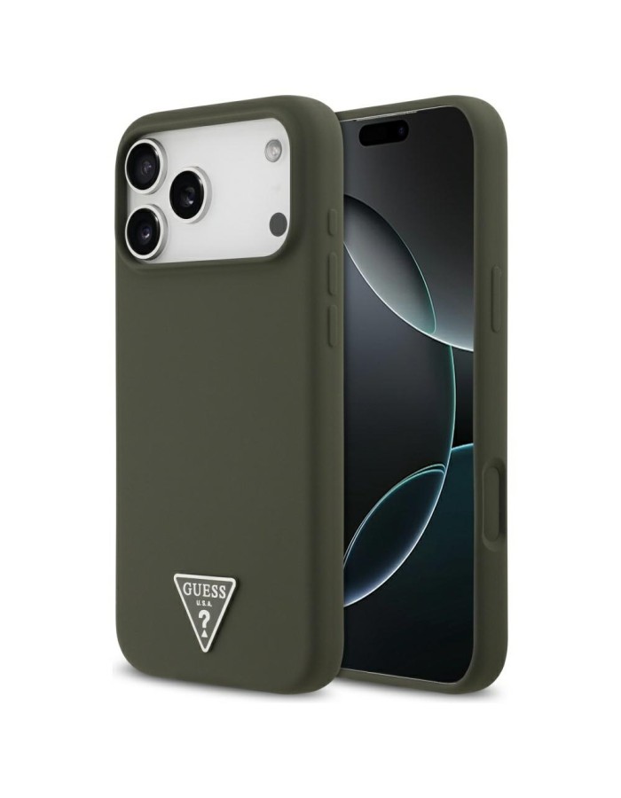Guess Silicone Triangle Logo MagSafe Case for iPhone 17 Pro Max - Green Guess Silicone Triangle Logo MagSafe Case for iPhone 17 Pro Max - Green