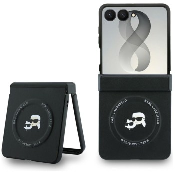 Karl Lagerfeld Karl&amp;amp;Choupette Pins MagSafe Case for Samsung Galaxy Z Flip 8 - Black