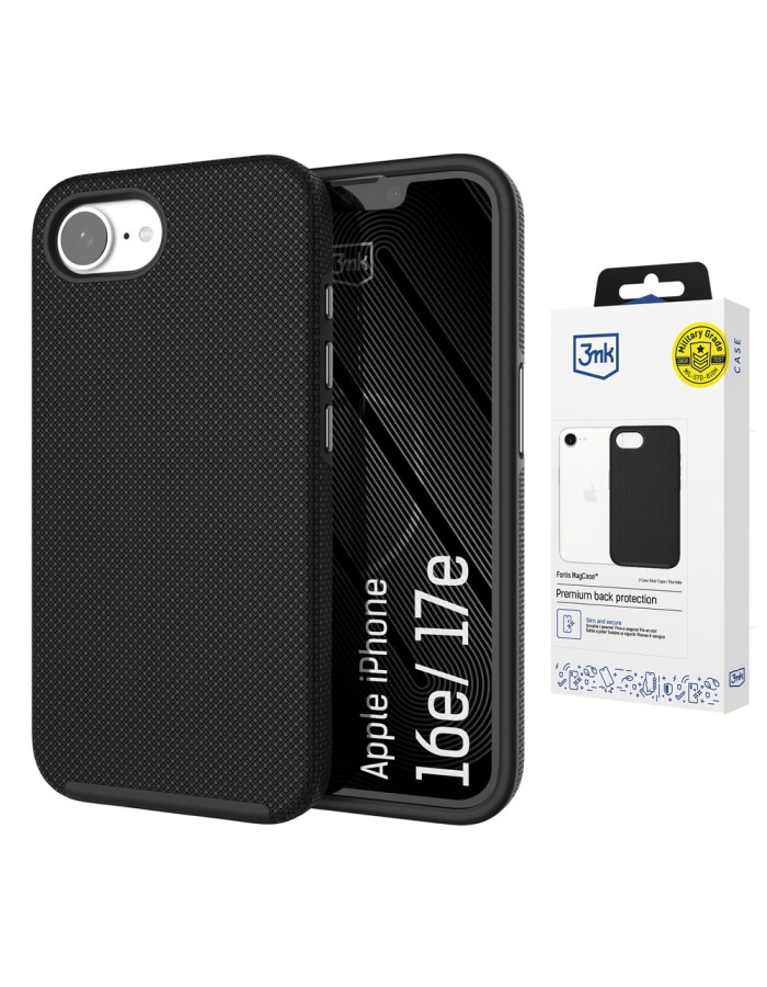 3mk Fortis MagCase for iPhone 16e / 17e - black