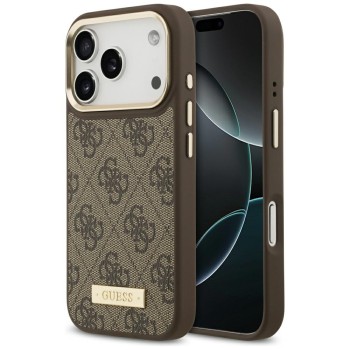 Guess 4G Logo Plate MagSafe case for iPhone 17 Pro - brown Guess 4G Logo Plate MagSafe case for iPhone 17 Pro - brown
