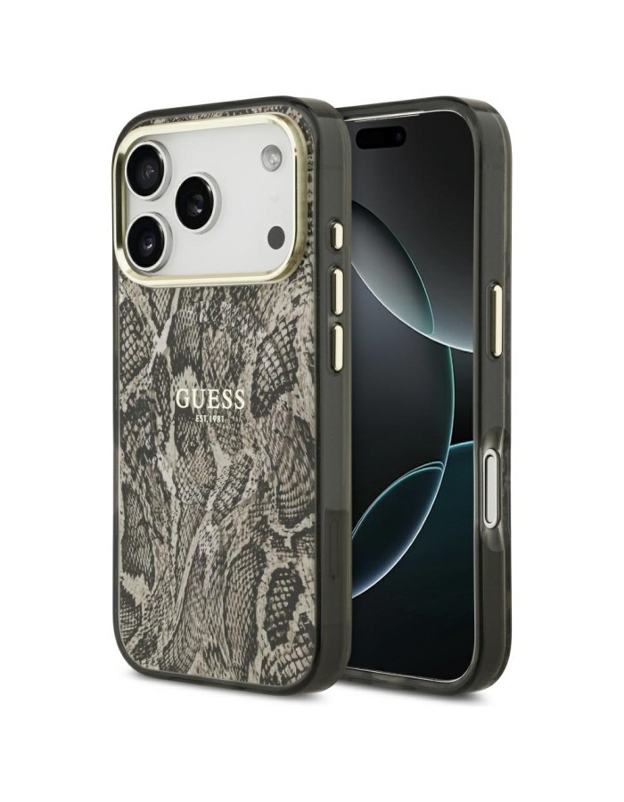 Guess Python Pattern MagSafe Case for iPhone 17 Pro Max - Brown Guess Python Pattern MagSafe Case for iPhone 17 Pro Max - Brown