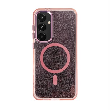 Wozinsky Glitter Case with Mag Safe for Samsung Galaxy S24 FE - Pink with Glitter