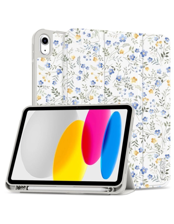 Tech-Protect SC Pen Case for iPad 10.9" 2022 (10th gen.) / 11" 2025 (11th gen.) - Daisies with Leaves