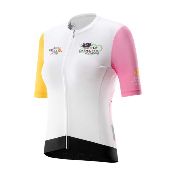 Rockbros 15210005005 L Women&amp;#39;s Cycling Jersey with Print - White