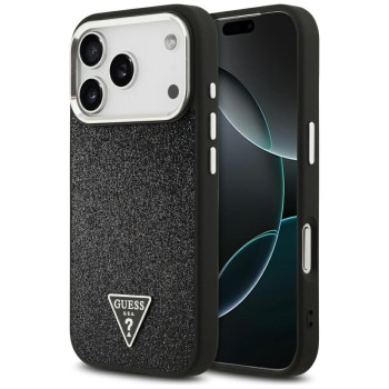 Guess Glitter Triangle Logo MagSafe Case for iPhone 17 Pro - Black Guess Glitter Triangle Logo MagSafe Case for iPhone 17 Pro - Black