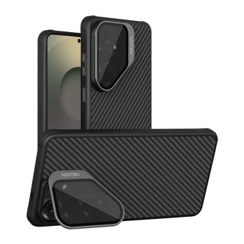 Nillkin CarboProp Magnetic Case with Camera Cover and Stand Compatible with MagSafe for Samsung S26 Ultra - Black