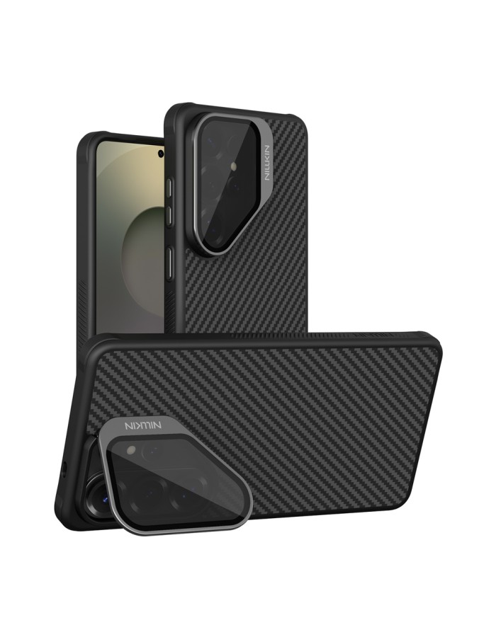 Nillkin CarboProp Magnetic Case with Camera Cover and Stand Compatible with MagSafe for Samsung S26 Ultra - Black