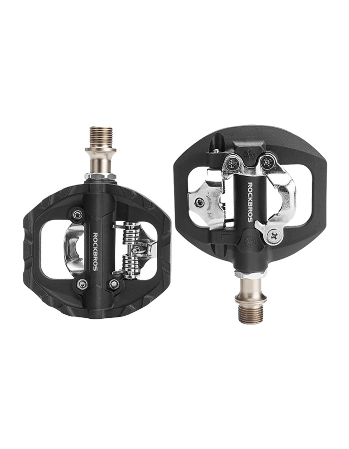 Rockbros M108 Nylon Half-Lock Double-Sided Bicycle Pedals - Black