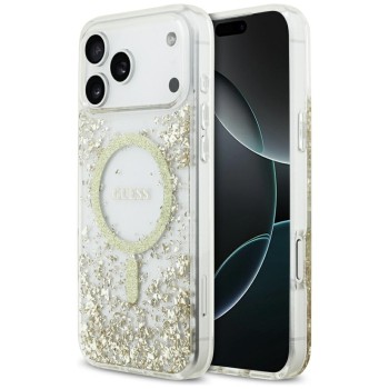 Guess Resin Bottom Glitter MagSafe Case for iPhone 17 Pro Max - Gold Guess Resin Bottom Glitter MagSafe Case for iPhone 17 Pro Max - Gold