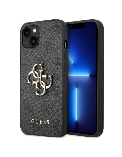 Guess 4G Big Metal Logo iPhone 14 Case - Gray