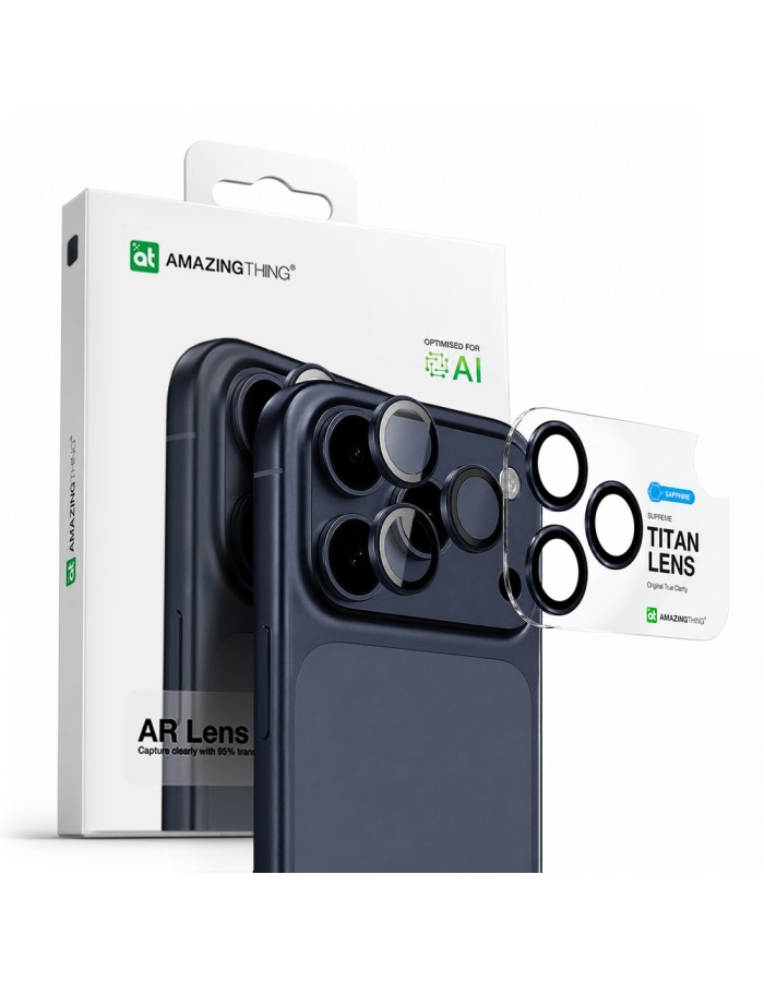 AmazingThing Sapphire Camera Glass for iPhone 17 Pro / Pro Max - with Blue Frame AmazingThing Sapphire Camera Glass for iPhone 17 Pro / Pro Max - with Blue Frame