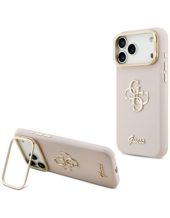 Guess Grained Big 4G & Stand Camera Case for iPhone 17 Pro Max - Pink Guess Grained Big 4G & Stand Camera Case for iPhone 17 Pro Max - Pink