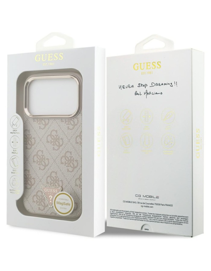 Guess 4G Triangle Logo MagSafe Case for iPhone 17 Pro - Rose Gold Guess 4G Triangle Logo MagSafe Case for iPhone 17 Pro - Rose Gold