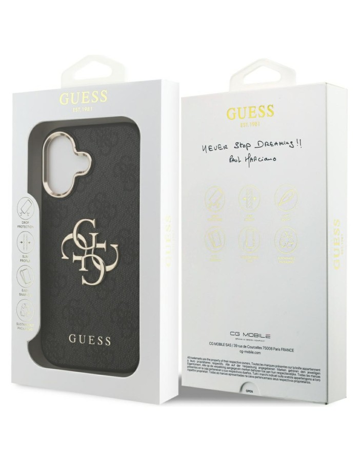 Guess 4G Big 4G Classic Logo Case for iPhone 17 - Black and Gold
