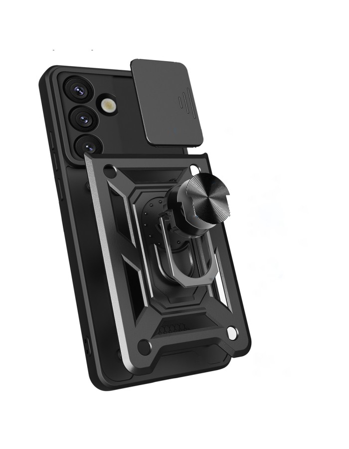 Hybrid Armor Camshield Case for Sasung Galaxy S26 Plus - Black