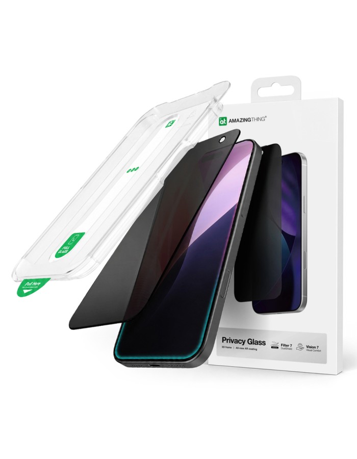AmazingThing Titan Vision 7 Tempered Glass for iPhone 17 Pro Max Privacy