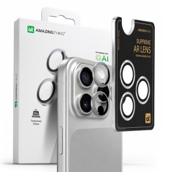 AmazingThing AR Aluminum 3 Lens Glass with Camera Lens Frame for iPhone 16 Pro / 16 Pro Max - Silver AmazingThing AR Aluminum 3 Lens Glass with Camera Lens Frame for iPhone 16 Pro / 16 Pro Max - Silver