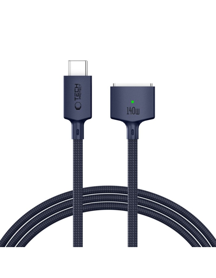 Tech-Protect MMC01 Ultraboost USB-C / USB-C MagSafe 3 140W 200cm Cable for MacBook - Navy Blue