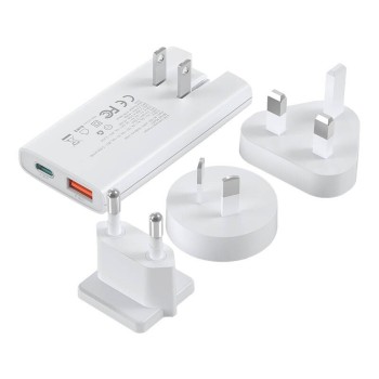 Choetech PD6011 65W GaN Ultra USB-C + USB-A Wall Charger - White Choetech PD6011 65W GaN Ultra USB-C + USB-A Wall Charger - White